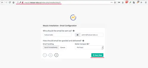 Email configuration