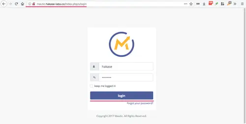 Mautic login