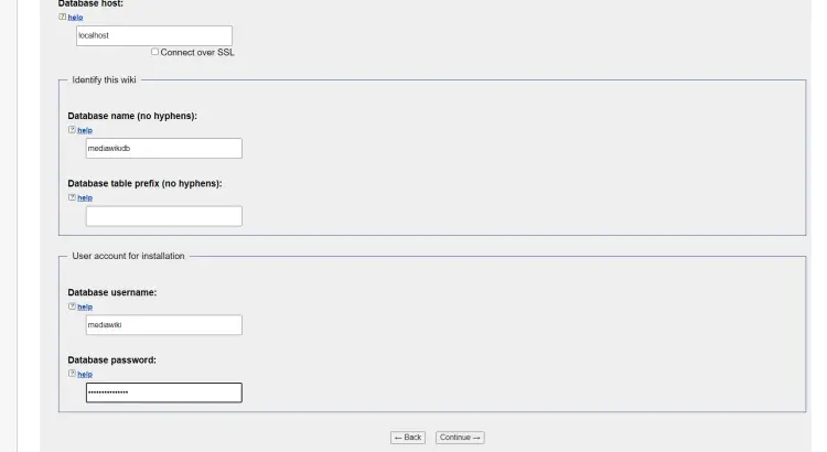 db configuration