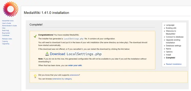 installation finished