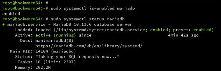 verify mariadb