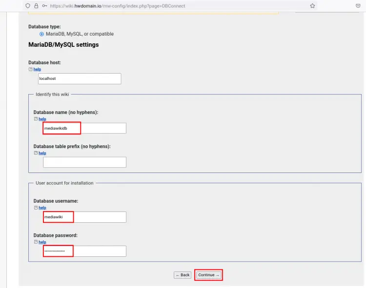 setup database