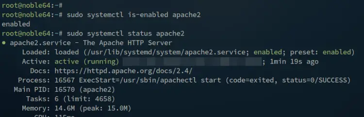 check apache2