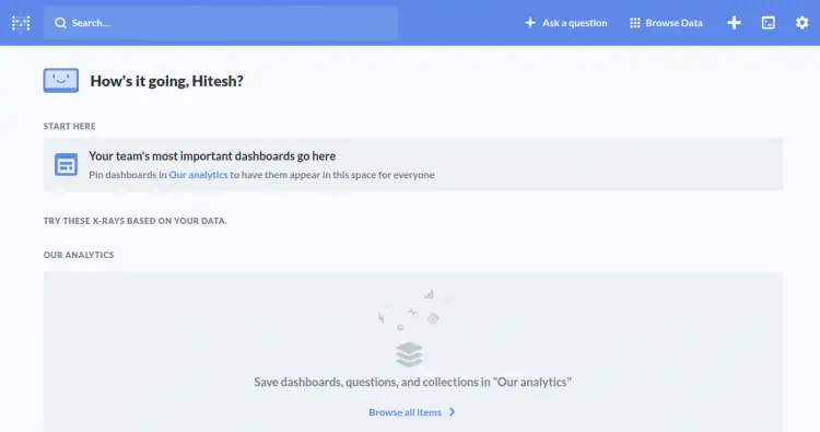 Metabase dashboard