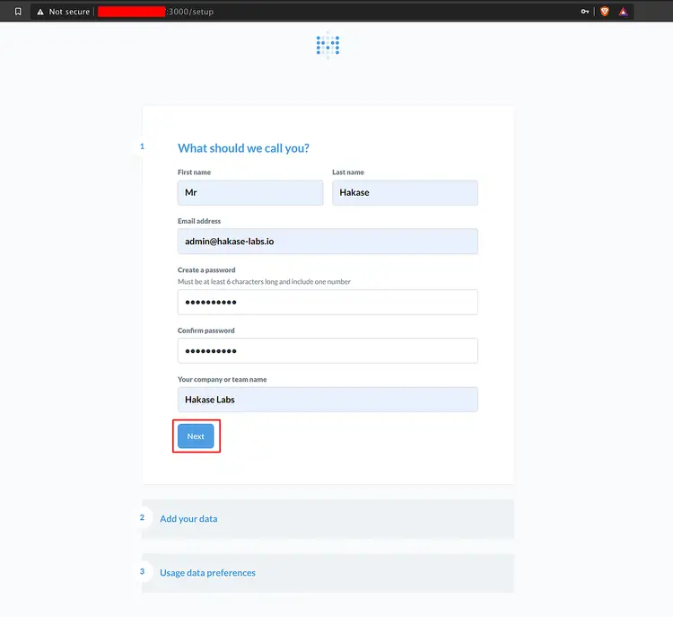 Enter user details