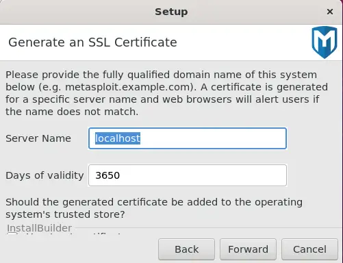 Generate SSL cert