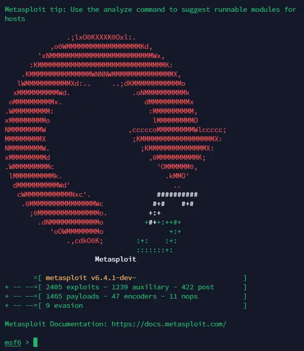 Metasploit Nightly installer console