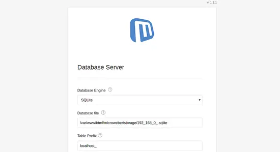 Database settings