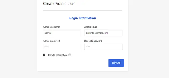 Create a admin user