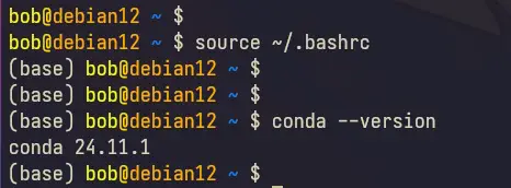 check conda versionb
