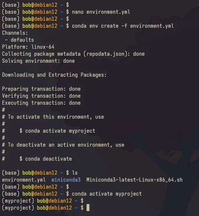 conda via command line