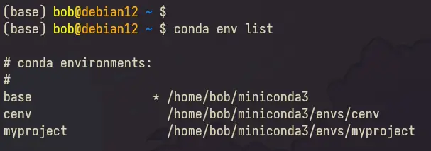 list environments