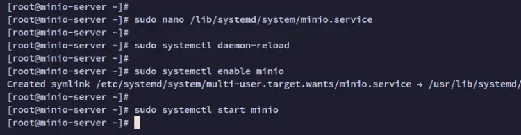 setup minio service