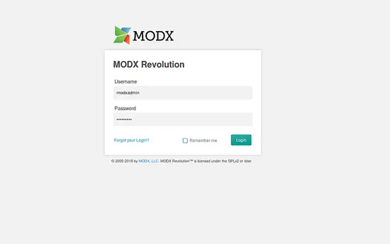 Login to MODX Backend