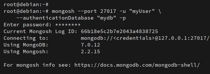 login mongodb