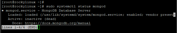 status mongod