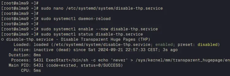 disable thp
