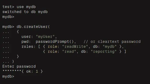 create new user and database