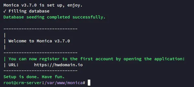 migrated database