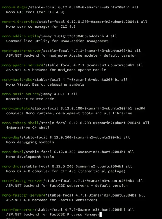 mono packages