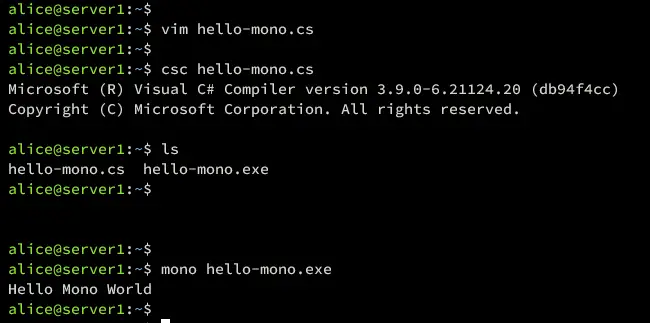 create hello world