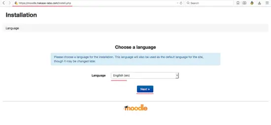 Moodle Installation: Choose Language