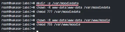 Moodle data and web directory