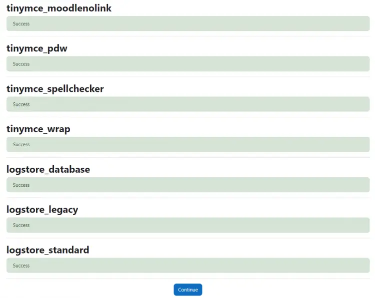 Moodle Install Page