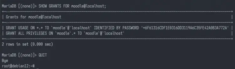 show database privileges