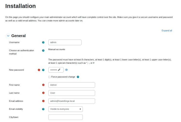 setup admin
