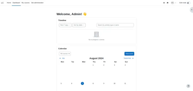 moodle dashboard