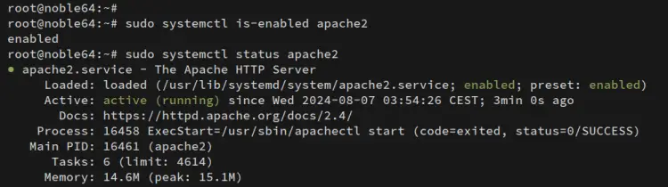 check apache2