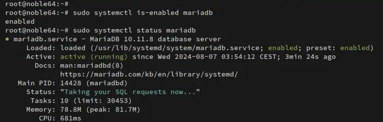 check mariadb