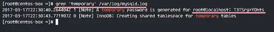 Default MySQL root password CentOS 7