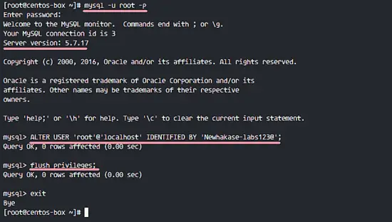 Change Default MySQL root Password on Linux