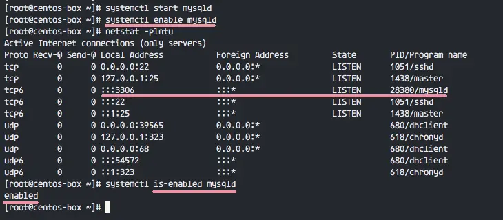 Systemctl enable. Как установить MYSQL 5.7. Centos 7.x и Ubuntu сравнить отличия в процессе установки таблица.