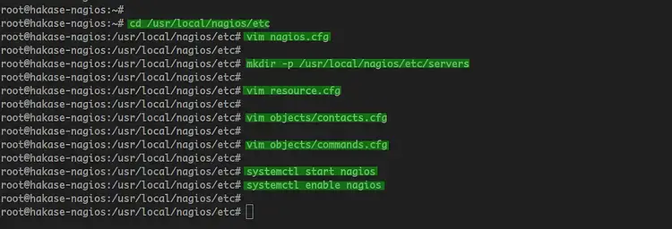 Configure nagios, then restart it to apply changes