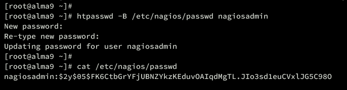 change nagiosadmin password