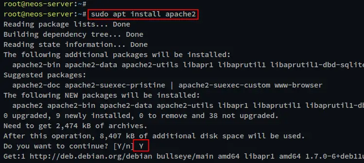 install apache2