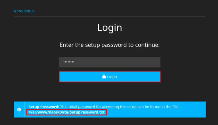 login setup