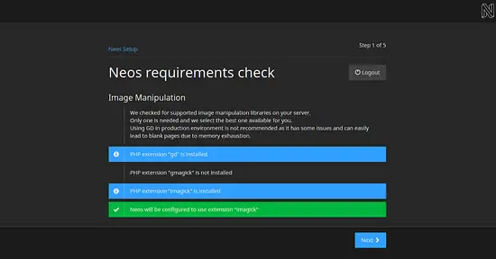 Neos Requirements check