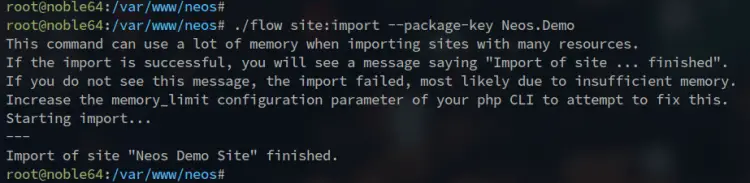 import demo site