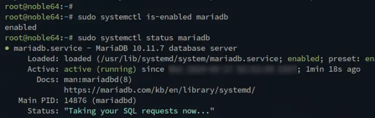 check mariadb