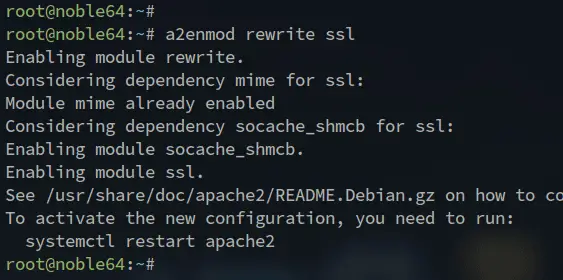 enable rewrite and ssl module