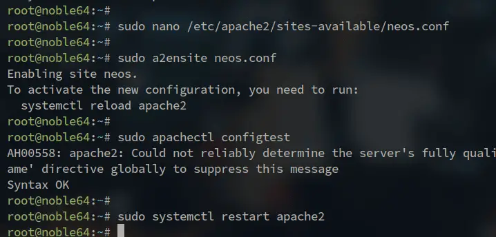setup apache vhost