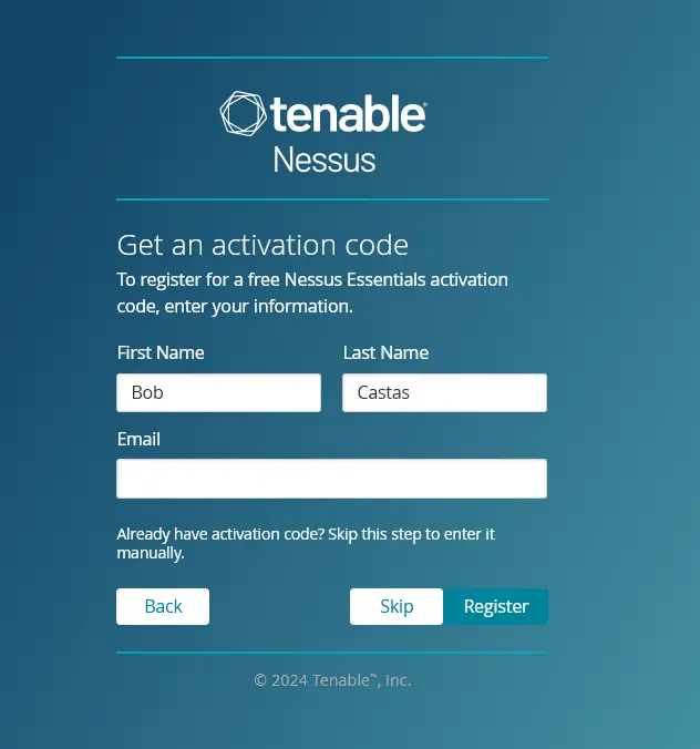 generate nessus activation code