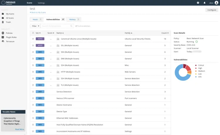 list vulnerabilities