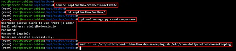 create netbox admin user