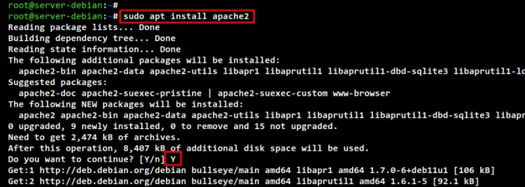 install apache2