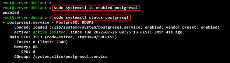 check postgresql service